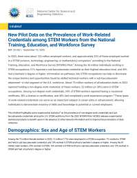 New Pilot Data on the Prevalence of Work-Related Credentials among STEM Workers from the National Training, Education, and Workforce Survey.